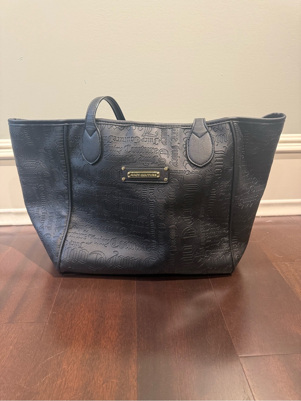 Juicy Couture Y2K Black Embossed Logo Tote
